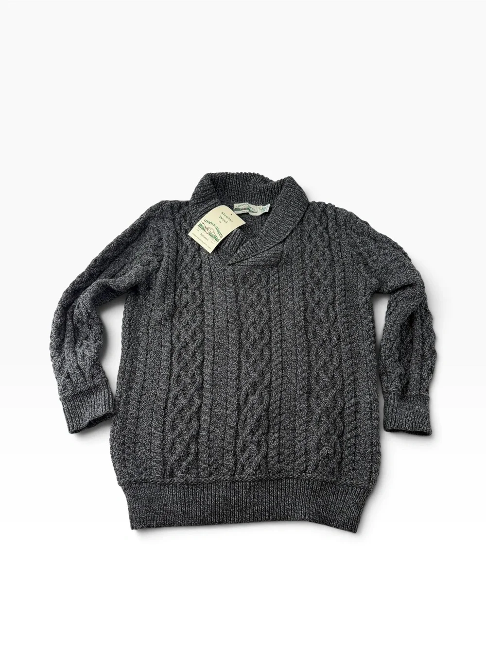 Aran Crafts 100% Merino Wool Irish Cable Fisherman Cabincore Men’s XL Sweater